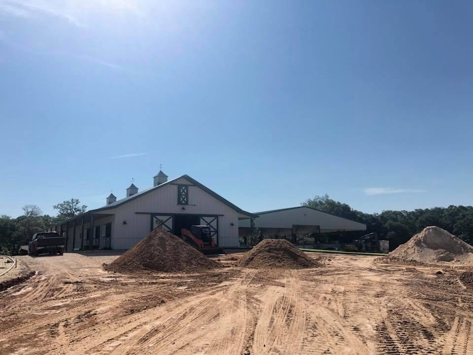 The existing Morton barn during the regrading work
